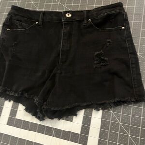 Wax Jean Black Distressed Women Jean Shorts